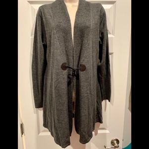 One World gray cardigan sweater
